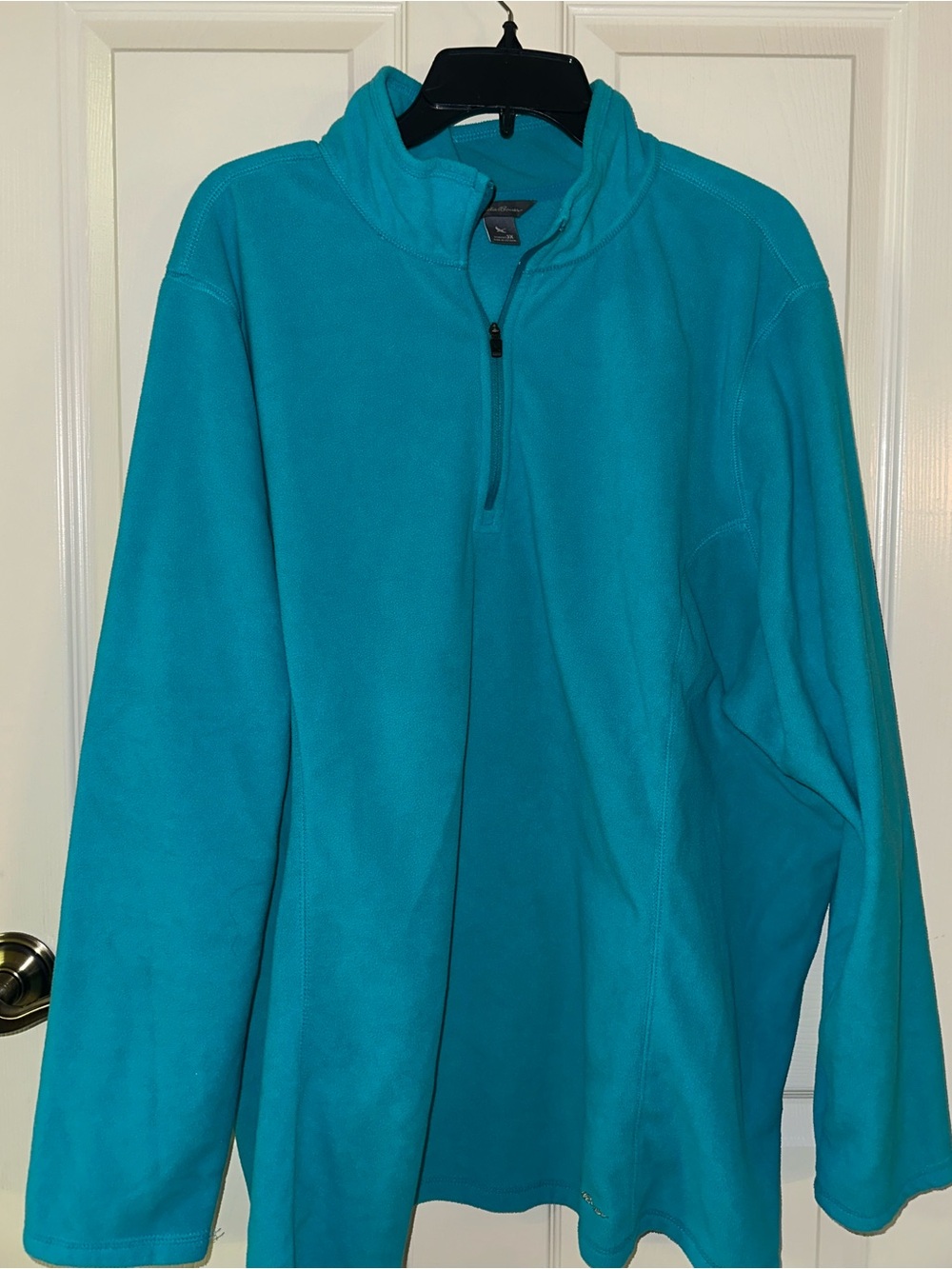 Eddie Bauer Teal Quarter-Zip Fleece Pullover